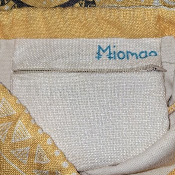 Miamao Drawstring Bag Yellow, Black, White Backpack, Beach Bag Boho Festival - Picture 2 of 6